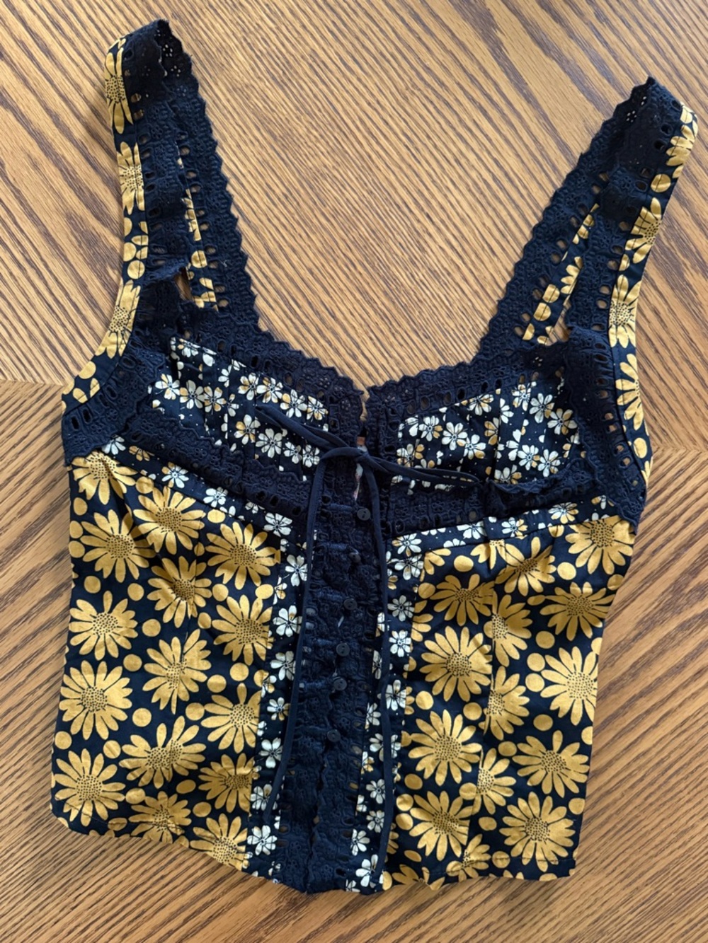 FREE PEOPLE Love Me Not Printed Tank - Black Combo - Picture 11 of 11